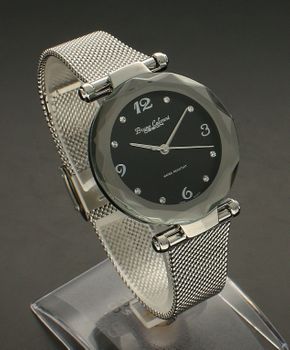 Zegarek damski na srebrnej bransolecie Bruno Calvani BC3356 SILVER BLACK. Mechanizm japoński mieści się w okrągłej, pozłacanej, wytrzymałej kopercie. Koperta wykonana z ALLOY’u, czyli bardzo popularnego stopu metali na bazie (3).jpg